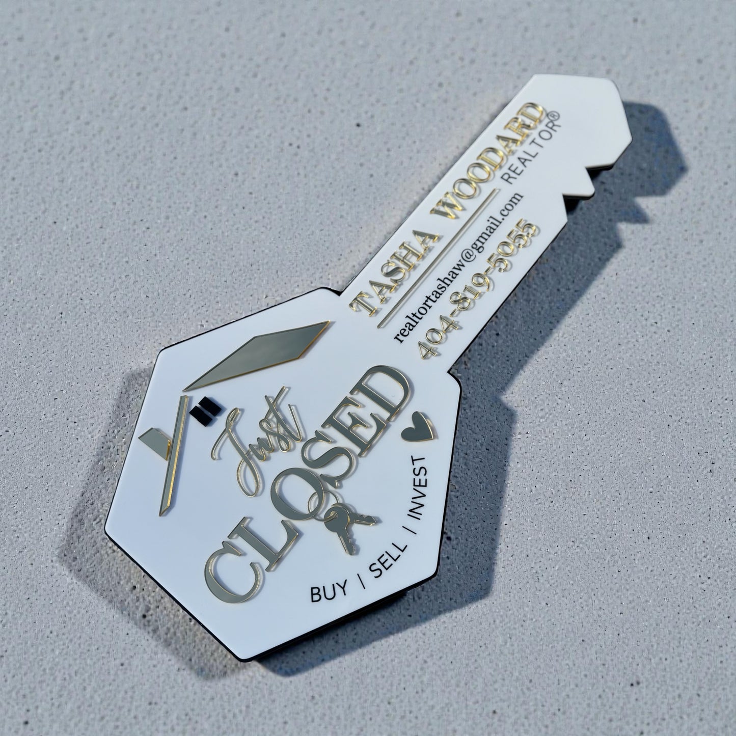 Acrylic Realtor Closed Key Sign