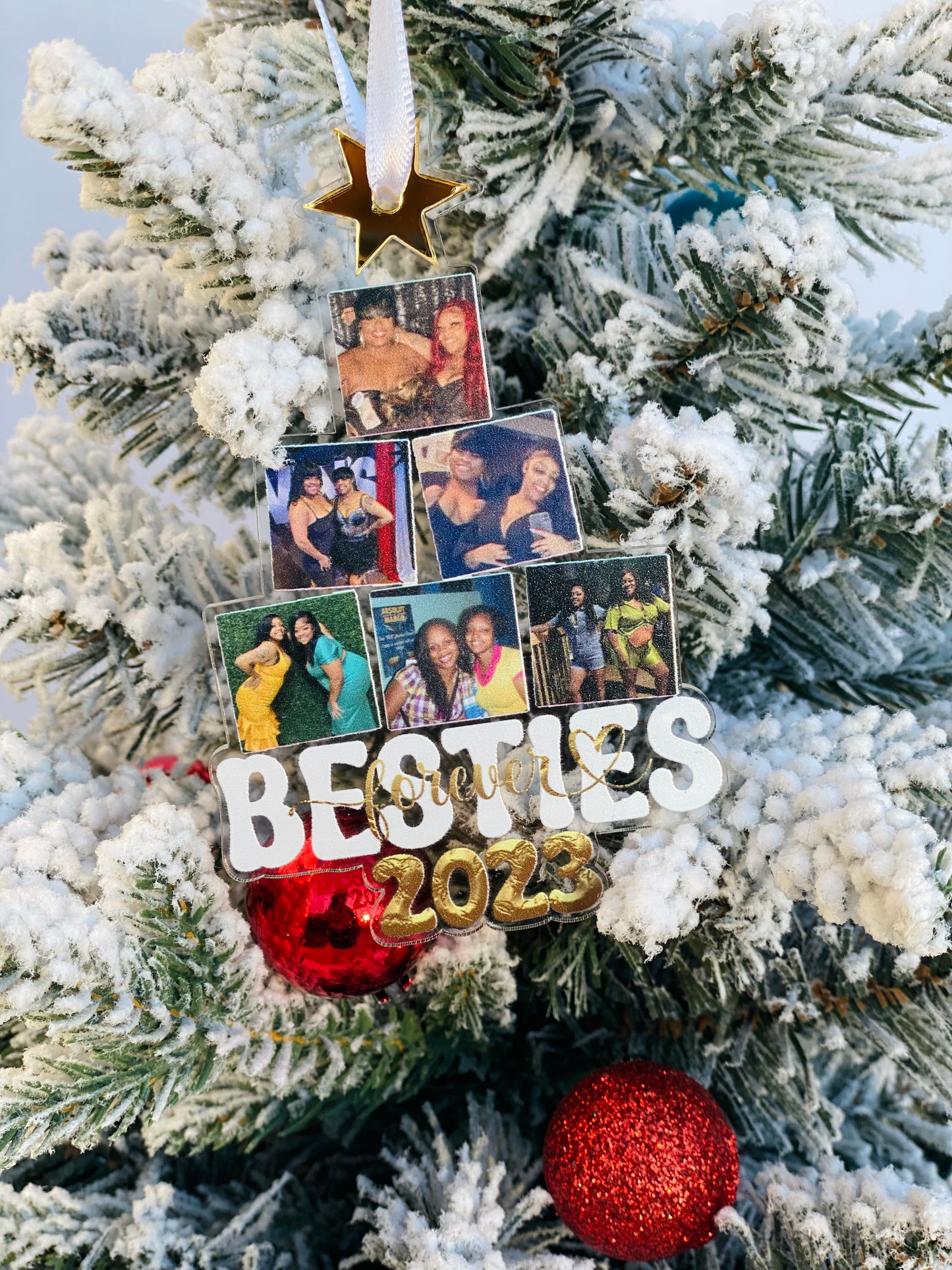 Personalized Photo Bestie Tree Ornament