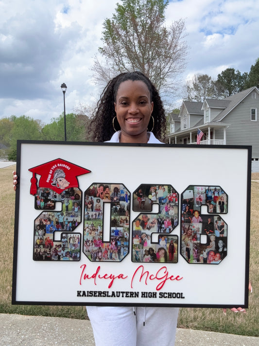Custom Year Photo Collage Signable Keepsake