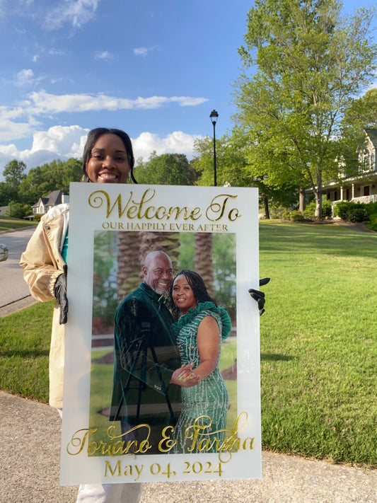 Photo Wedding Welcome Sign