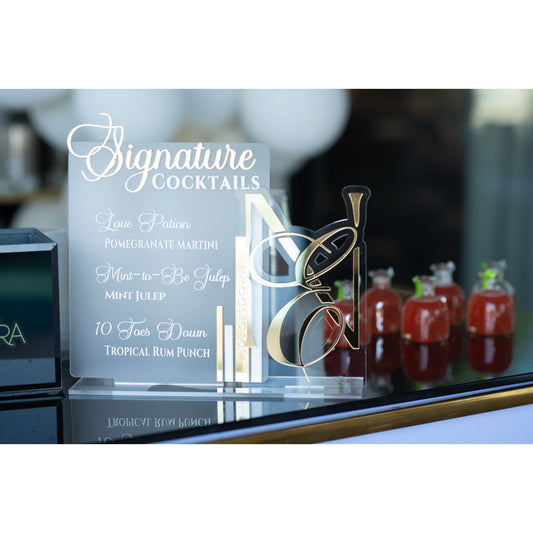 Personalize Acrylic Bar Menu