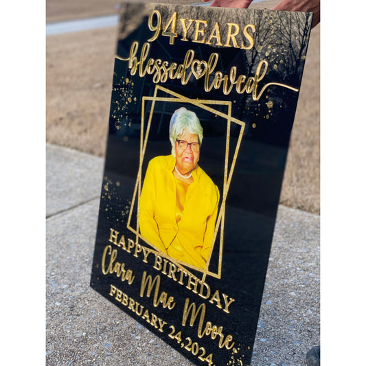 Acrylic Birthday Photo Welcome Sign