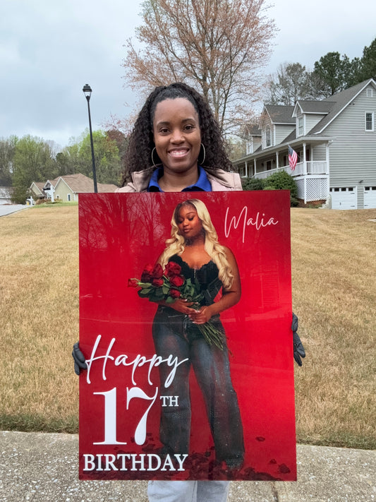 Acrylic Birthday Photo Welcome Sign