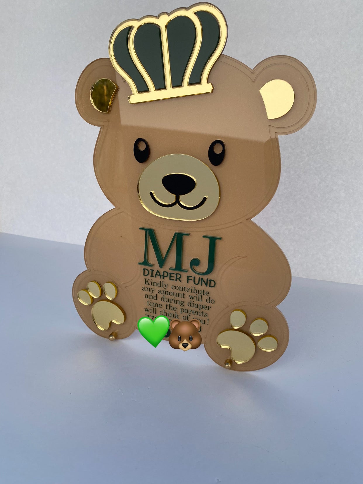 Handmade outlet Bear With Diamonds & Crown