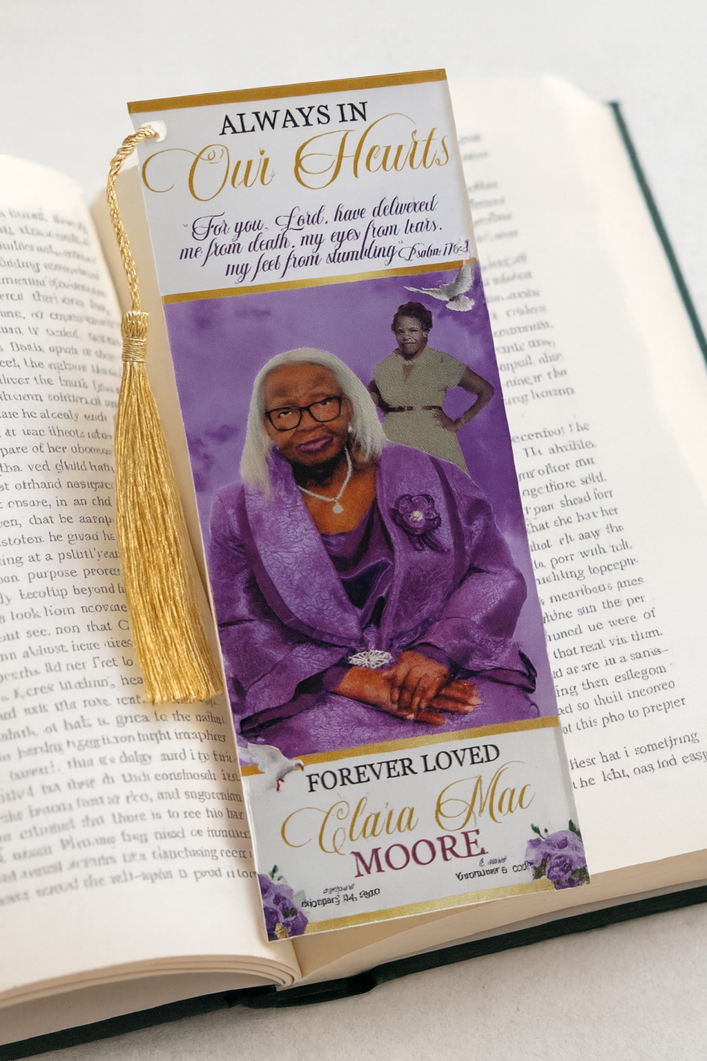 Memorial Bookmark Keepsake