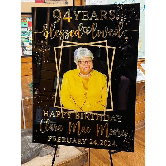 Acrylic Birthday Photo Welcome Sign