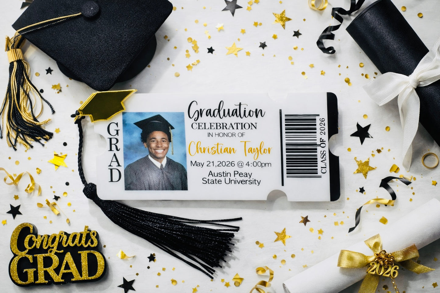 Acrylic Graduation Invitations/Save the Date
