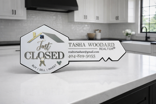 Acrylic Realtor Closed Key Sign
