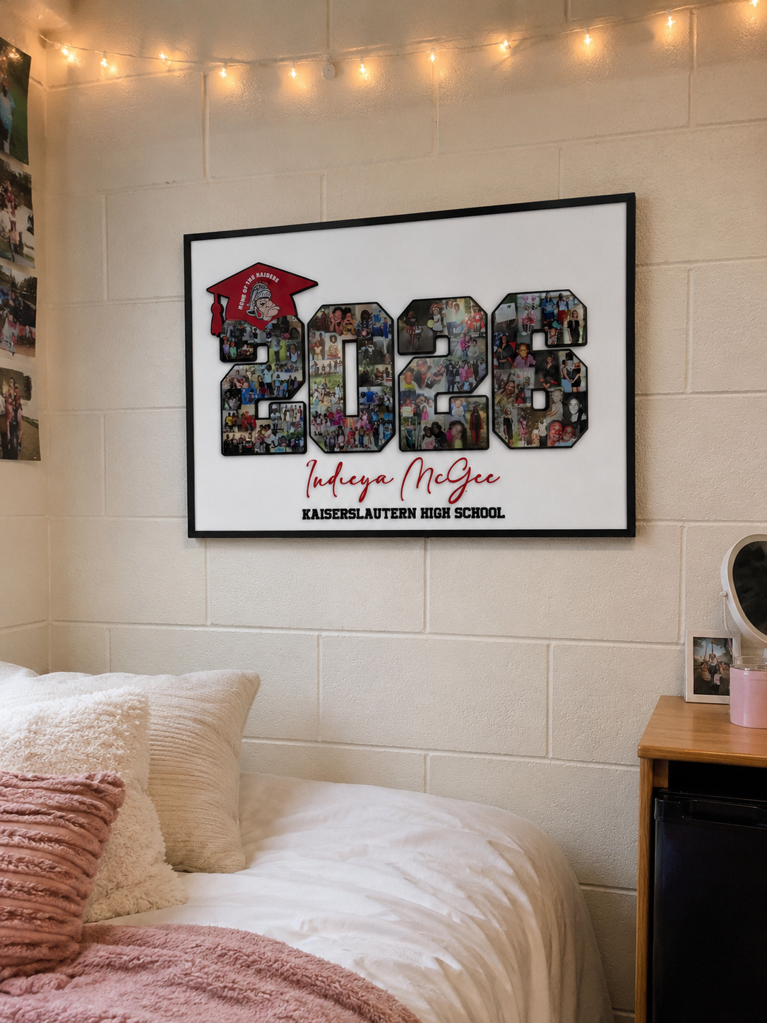 Custom Year Photo Collage Signable Keepsake