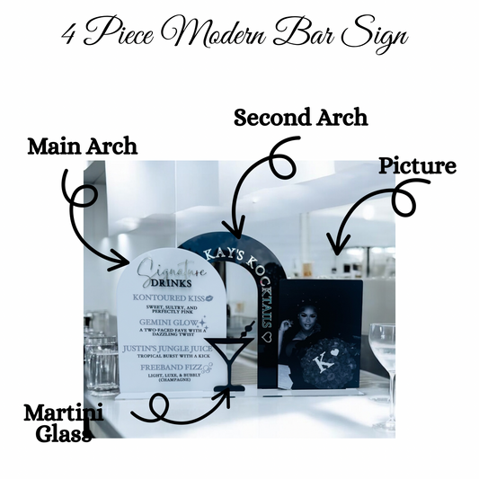 4 Piece Modern Bar Menu