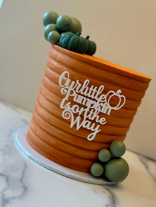 Our Little Pumpkin Is On The Way Cake Charm