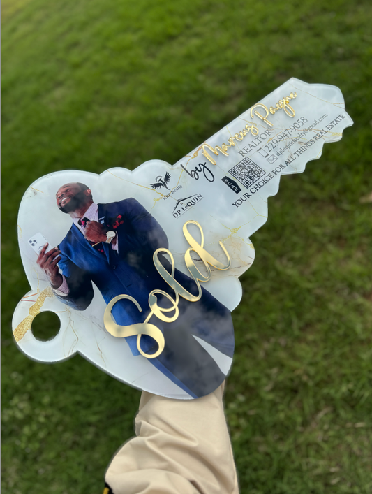 Acrylic "Sold" Realtor Key W Picture