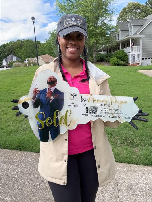 Acrylic "Sold" Realtor Key W Picture